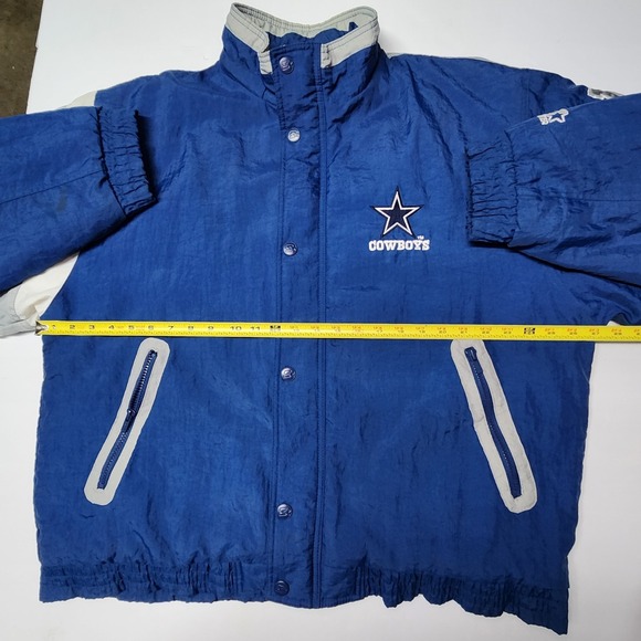 Vintage 90s Starter Dallas Cowboys NFL Full Zip Jacket L/XL Made In Korea - Picture 14 of 16